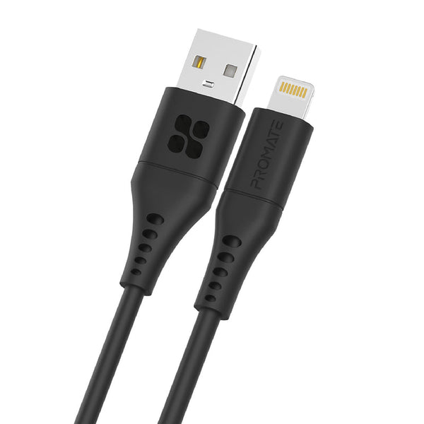 كابل USB-A إلى Lightning من بالسيليكون الناعم Promate