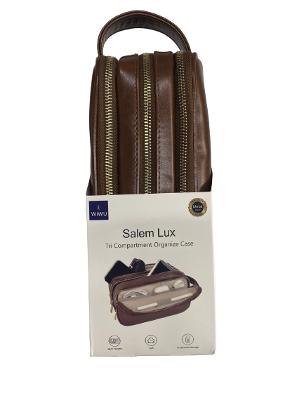 Salem Lux three-compartment handbag, luxurious leather material