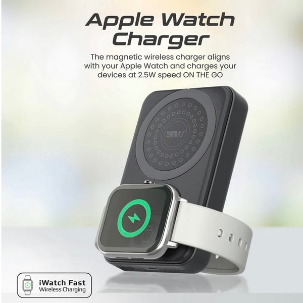 PROMATE SuperCharge MagSafe Compatible & Apple Watch Wireless Charging Power Bank