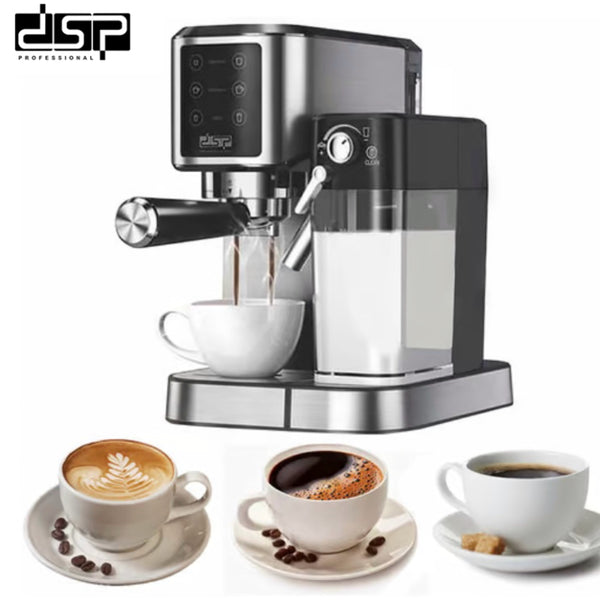 ماكينة قهوة إسبريسو احترافية من الفولاذ المقاوم للصدأ بضغط 20 بار وقوة 1350 واط من DSP