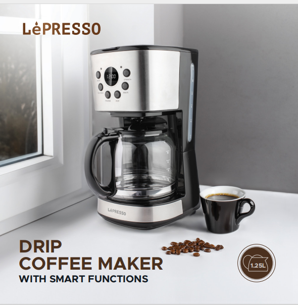 ماكينة صنع قهوة التنقيط بوظائف ذكية سعة 1.5 لتر من Lepresso