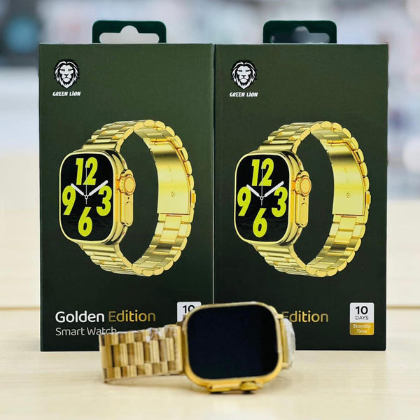Ultra smart watch gold version of green lion