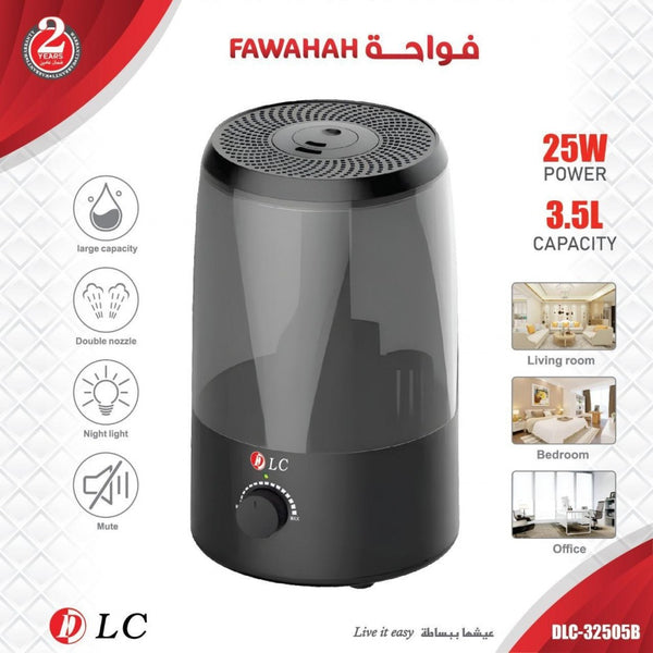 Aromatherapy diffuser with a power of 25 watts and a capacity of 3.5 liters from DLC