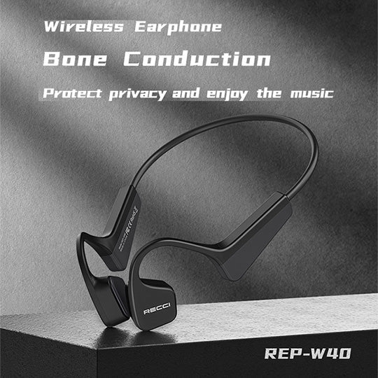 Recci REP-W40 - Advanced headphones with bone transmission technology for an unfettered running experience