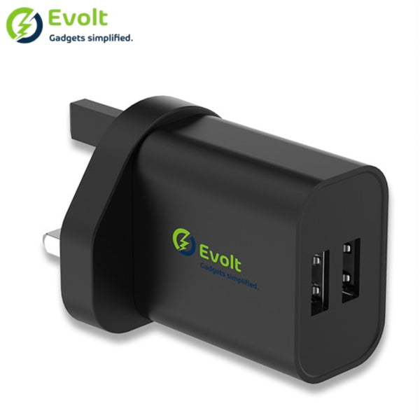 Evolt 3.4A DUAL USB TRAVEL CHARGER  with USB-A to Type-C Cable