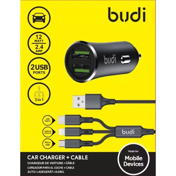 body Car Charger + Cable 3 in 1