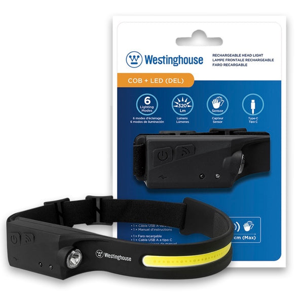Westinghouse WF218 Rechargeable COB & LED Head Light w/ Wave Sensor - 6 Lighting Modes