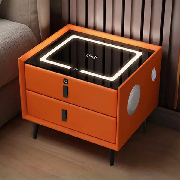 Multifunctional smart bedside table with wireless charging and bluetooth speaker 