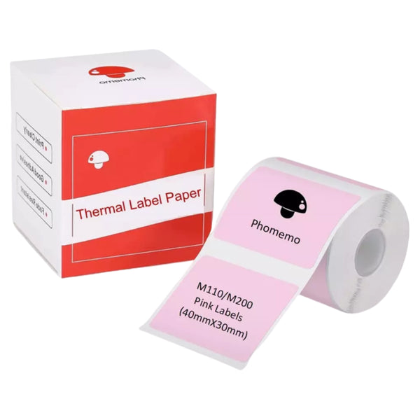 Pure pink card stock for thermal printer 40*30mm / 230pcs