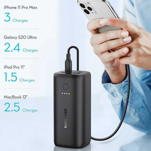 50W Portable Charger with 20000mAh Battery Capacity from RAVPOWER
