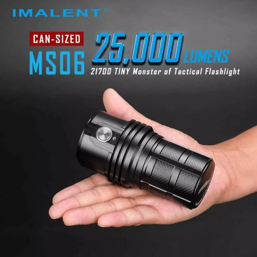 Flashlight with a power of 25,000 lumens that reach a distance of 513 meters from the brand IMALENT