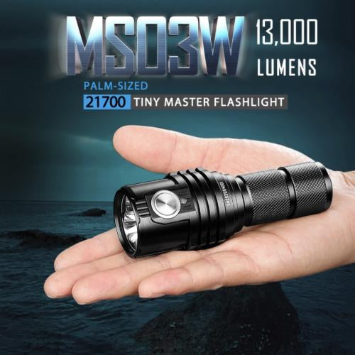 Flashlight with a power of 13000 lumens up to 324 meters from the brand IMALENT