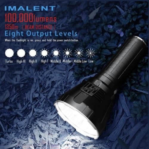 Searchlight with a power of 100,000 lumens, up to a distance of 1350 meters, from the brand IMALENT